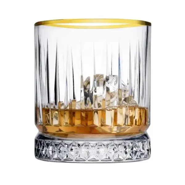 Pasabahce Elysia Golden Touch Whiskey Glass Set 520004-G – 355 ml, 24-Piece