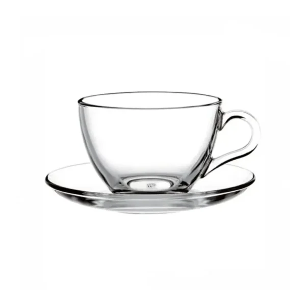 Pasabahce Basic Tea Set 97948 – 238 ml, 24 Cups + 24 Saucers (24-Piece Set)