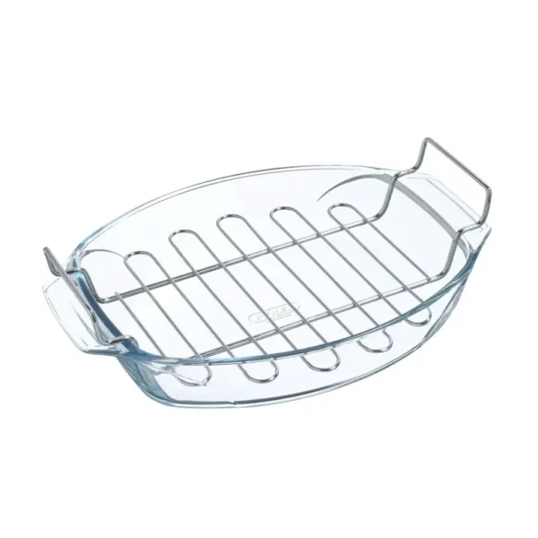 Pyrex Oval Roasting Dish with Rack 412U000/8043 – 4 L, 38 cm