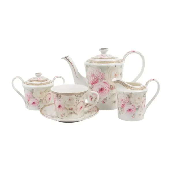 Lefard English Rose Tea Set 924-855 – 220 ml, 15-Piece